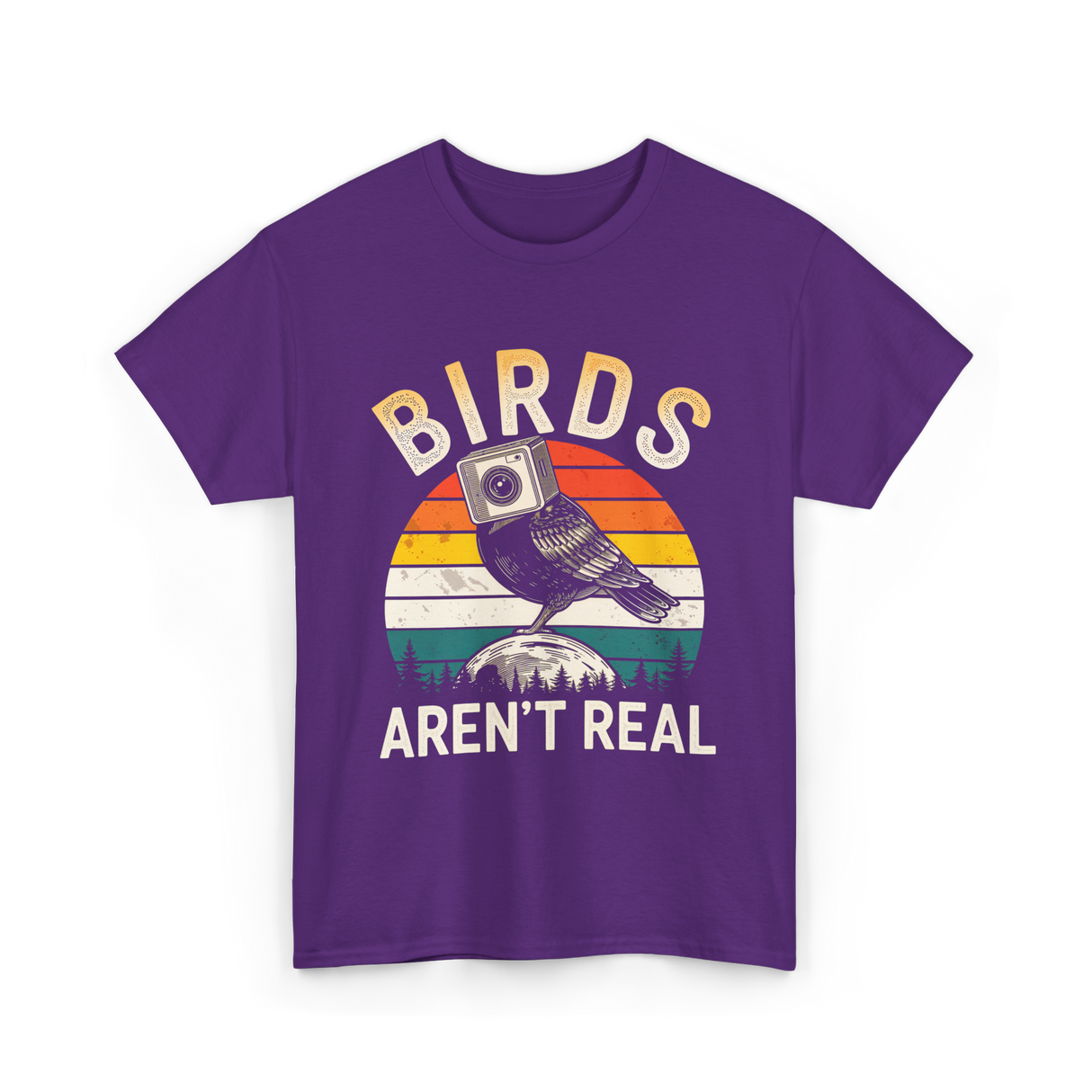 Birds Aren't Real Bird T-Shirt - Purple