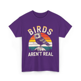 Birds Aren't Real Bird T-Shirt - Purple