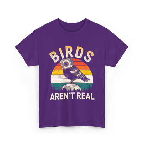 Birds Aren't Real Bird T-Shirt - Purple