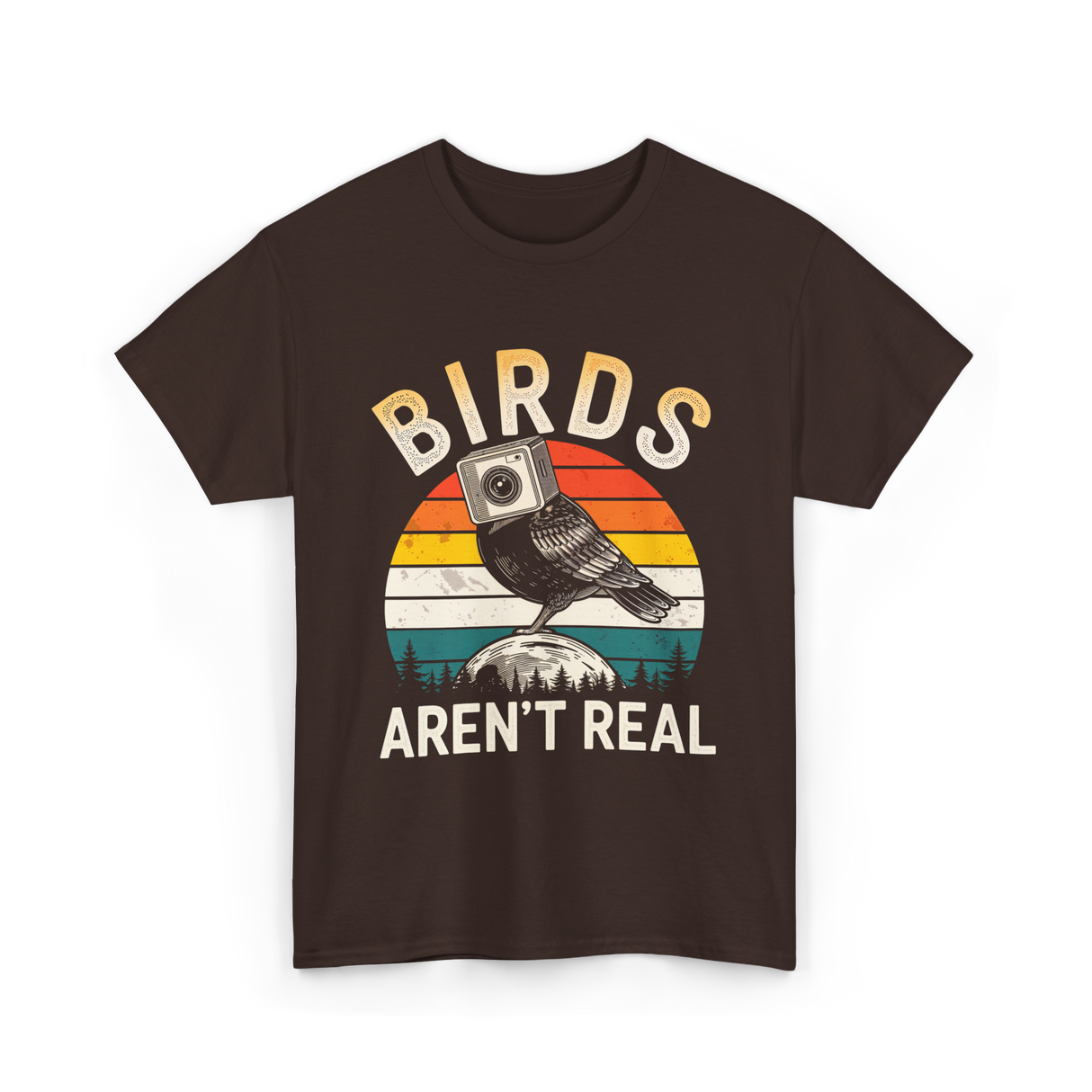 Birds Aren't Real Bird T-Shirt - Dark Chocolate