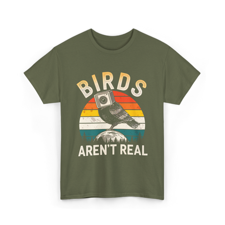 Birds Aren't Real Bird T-Shirt - Military Green