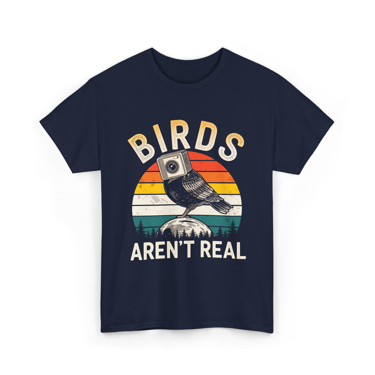 Birds Aren't Real Bird T-Shirt - Navy