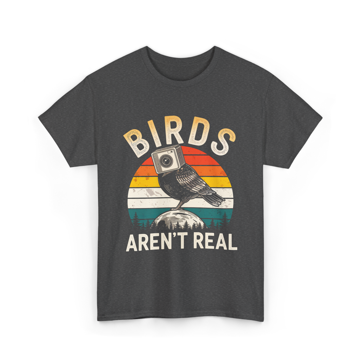 Birds Aren't Real Bird T-Shirt - Dark Heather