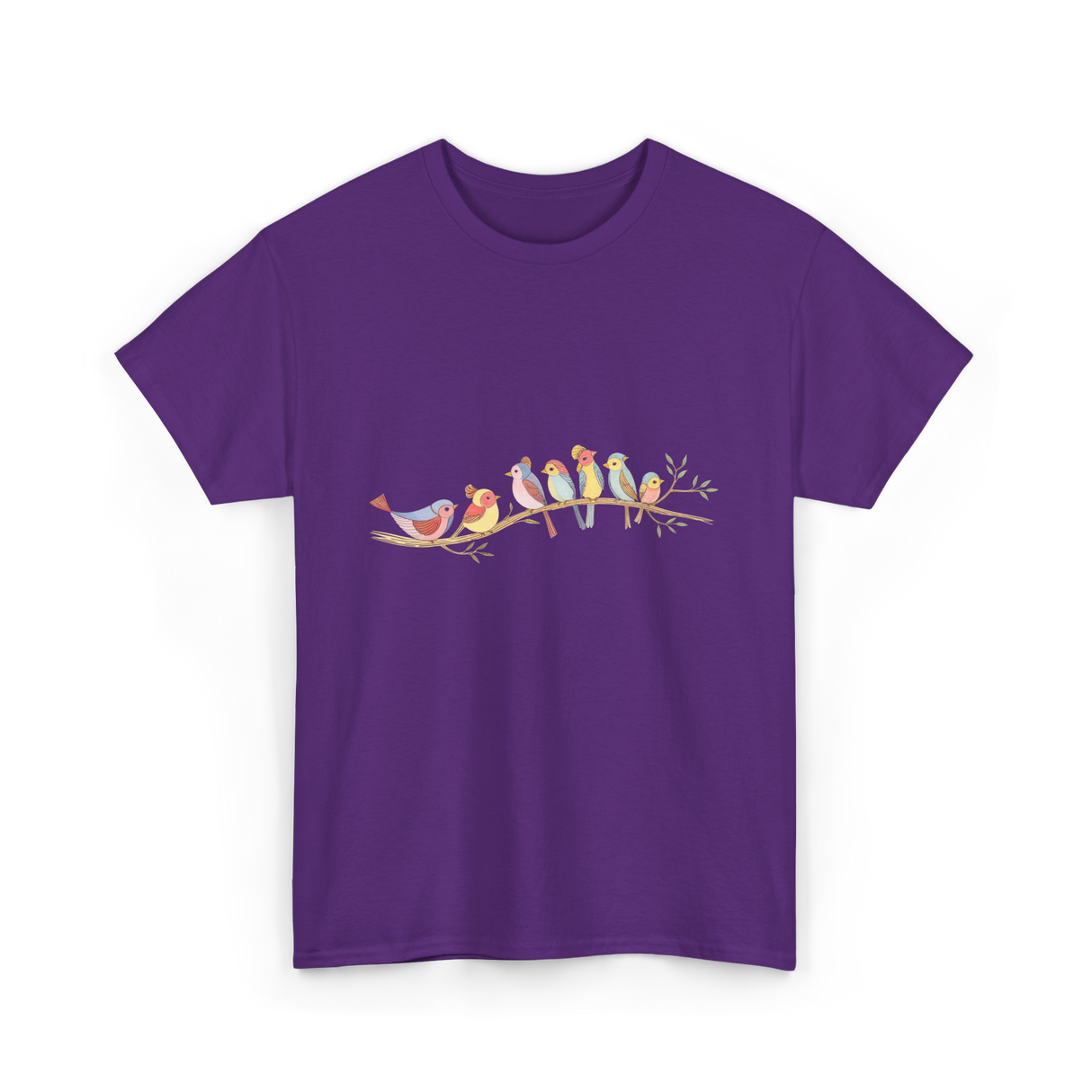 Birds On A Branch Birding T-Shirt - Purple