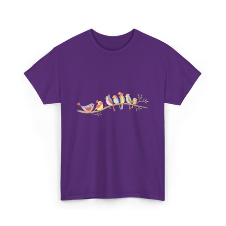 Birds On A Branch Birding T-Shirt - Purple