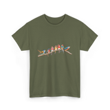 Birds On A Branch Birding T-Shirt - Military Green