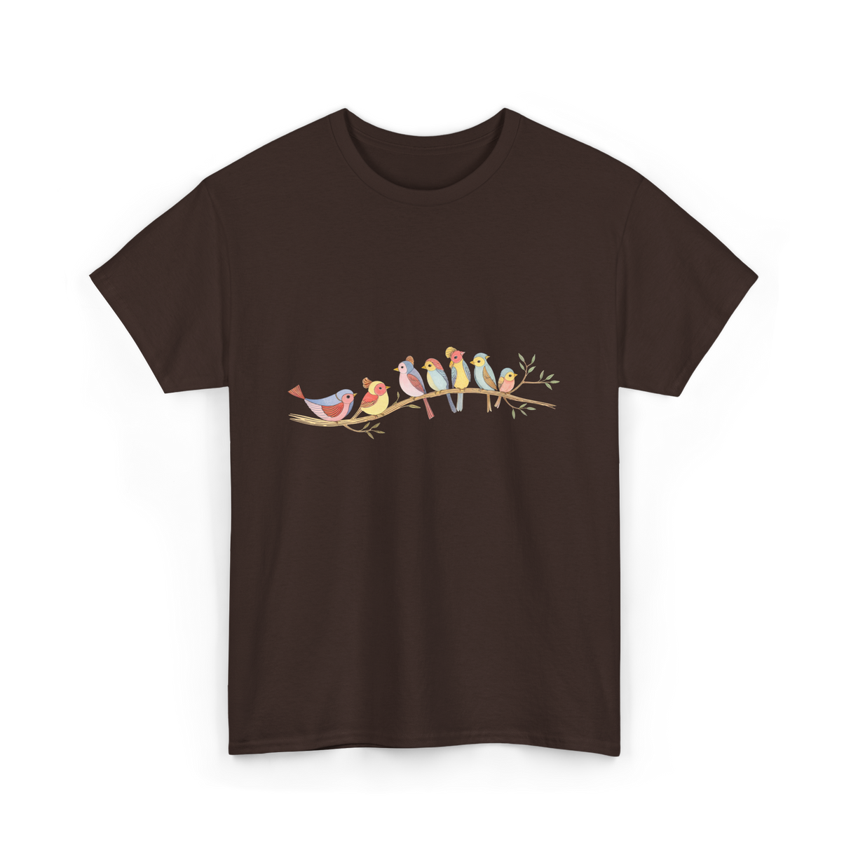 Birds On A Branch Birding T-Shirt - Dark Chocolate