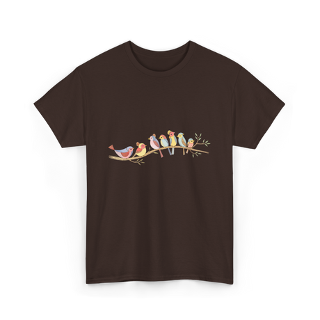 Birds On A Branch Birding T-Shirt - Dark Chocolate