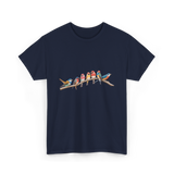 Birds On A Branch Birding T-Shirt - Navy