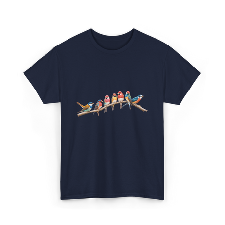 Birds On A Branch Birding T-Shirt - Navy