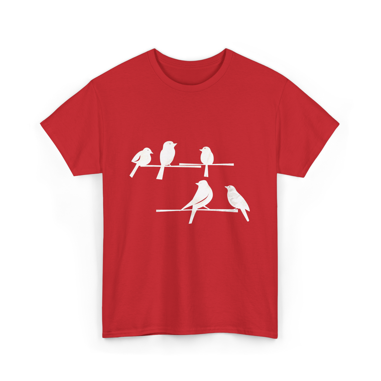 Birds On A Branch Birding T-Shirt - Red