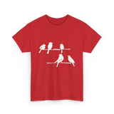 Birds On A Branch Birding T-Shirt - Red