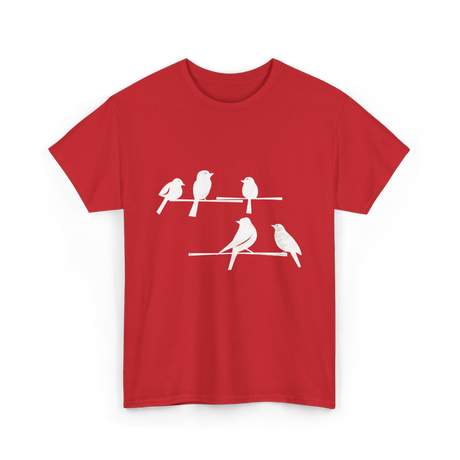 Birds On A Branch Birding T-Shirt - Red