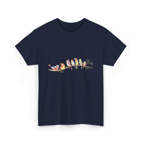 Birds On A Branch Birding T-Shirt - Navy