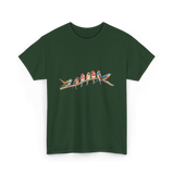 Birds On A Branch Birding T-Shirt - Forest Green