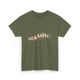 Birds On A Branch Birding T-Shirt - Military Green