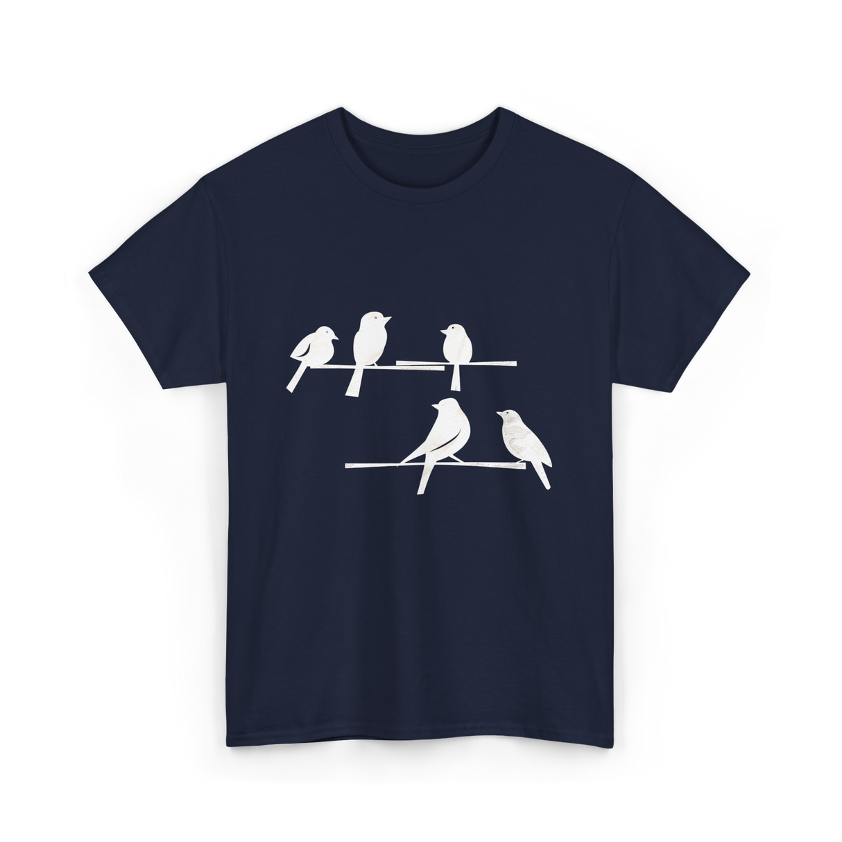 Birds On A Branch Birding T-Shirt - Navy