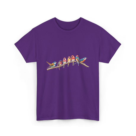 Birds On A Branch Birding T-Shirt - Purple