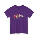 Birds on a Branch Ornithology T-Shirt - Purple