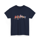 Birds on a Branch Ornithology T-Shirt - Navy