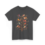 Birds On A Tree Branch Birding T-Shirt - Dark Heather