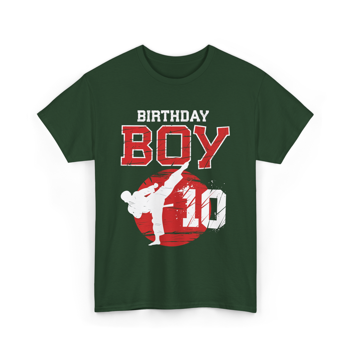 Birthday Boy 10 Martial Arts T-Shirt - Forest Green