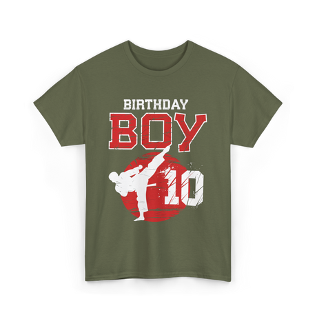 Birthday Boy 10 Martial Arts T-Shirt - Military Green