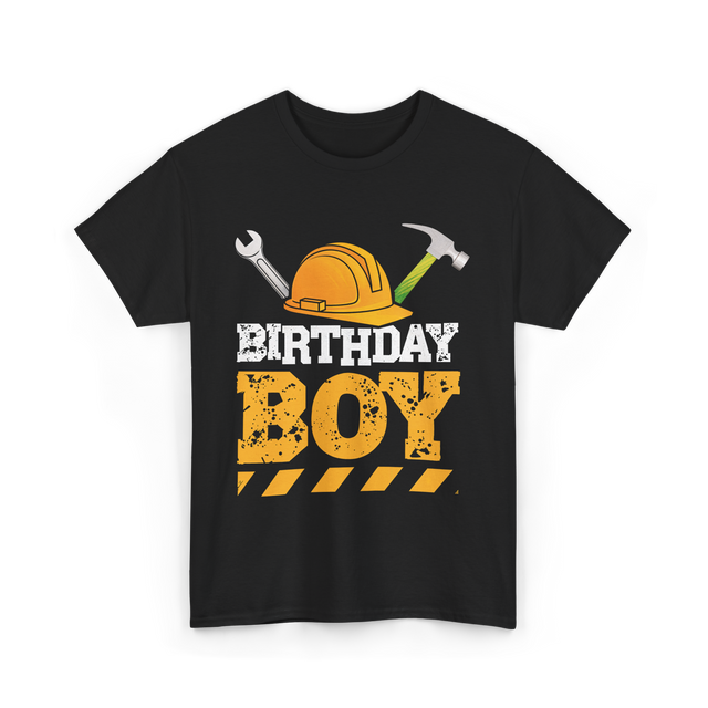 Birthday Boy Construction Birthday T-Shirt - Black