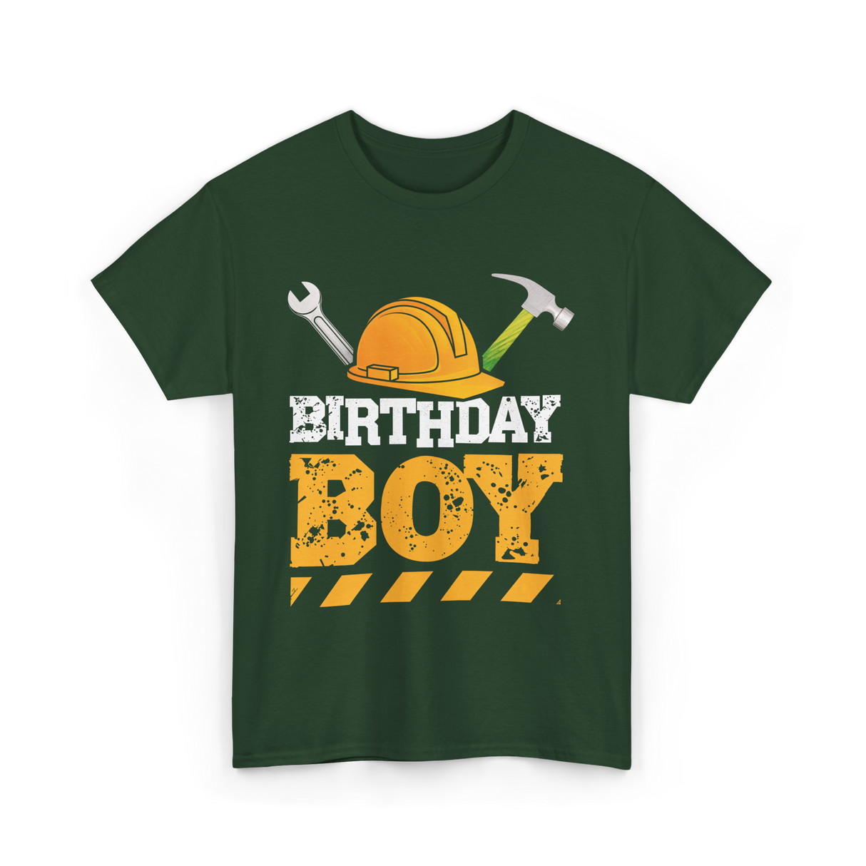 Birthday Boy Construction Birthday T-Shirt - Forest Green