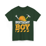 Birthday Boy Construction Birthday T-Shirt - Forest Green