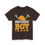 Birthday Boy Construction Birthday T-Shirt - Dark Chocolate