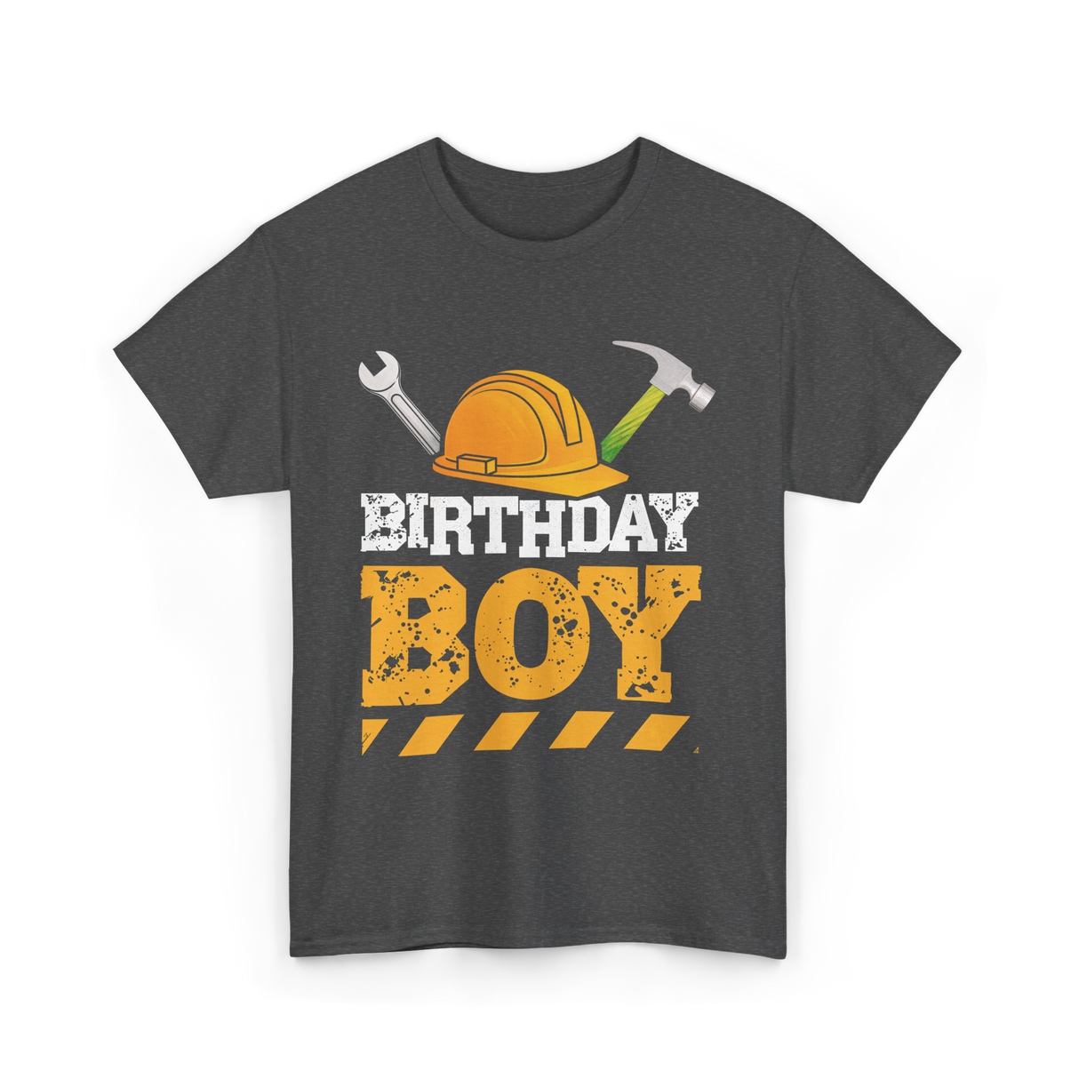 Birthday Boy Construction Birthday T-Shirt - Dark Heather