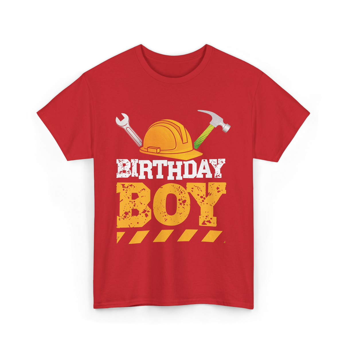 Birthday Boy Construction Birthday T-Shirt - Red