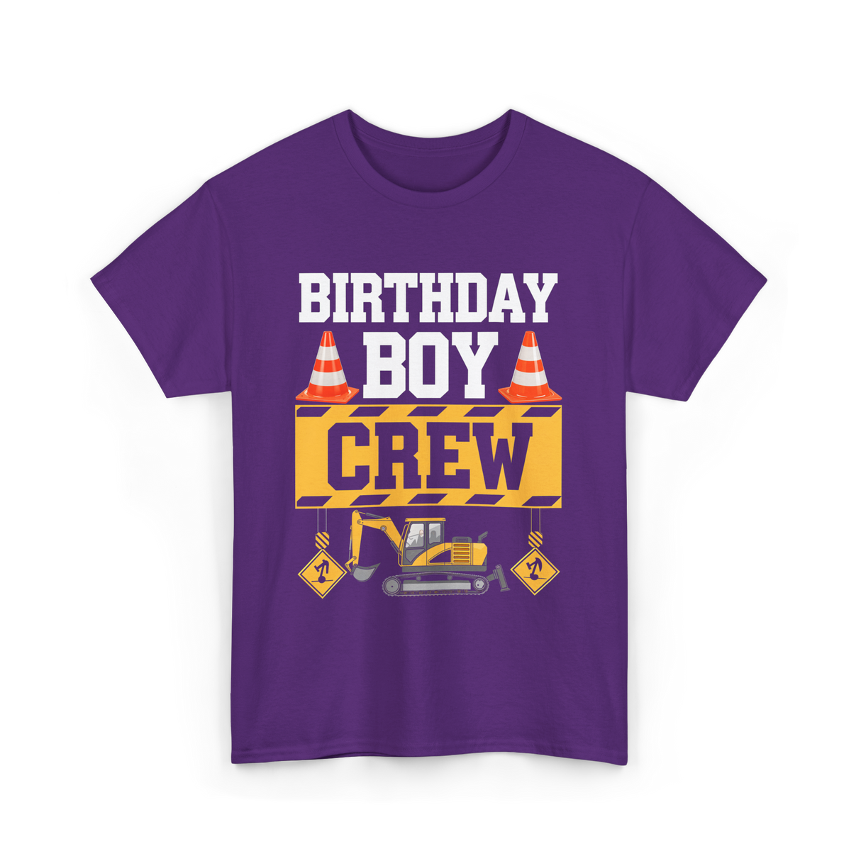 Birthday Boy Crew Construction T-Shirt - Purple