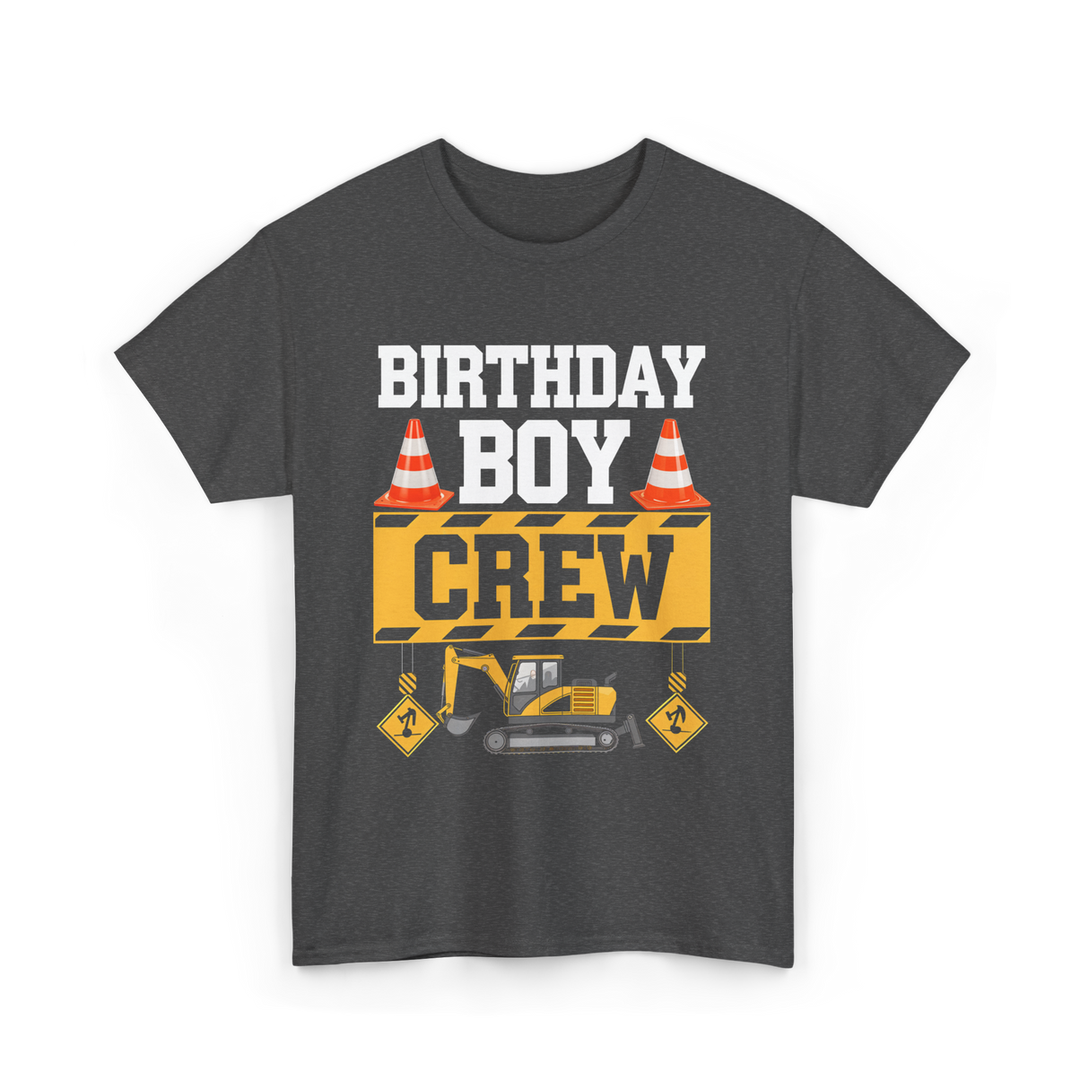 Birthday Boy Crew Construction T-Shirt - Dark Heather