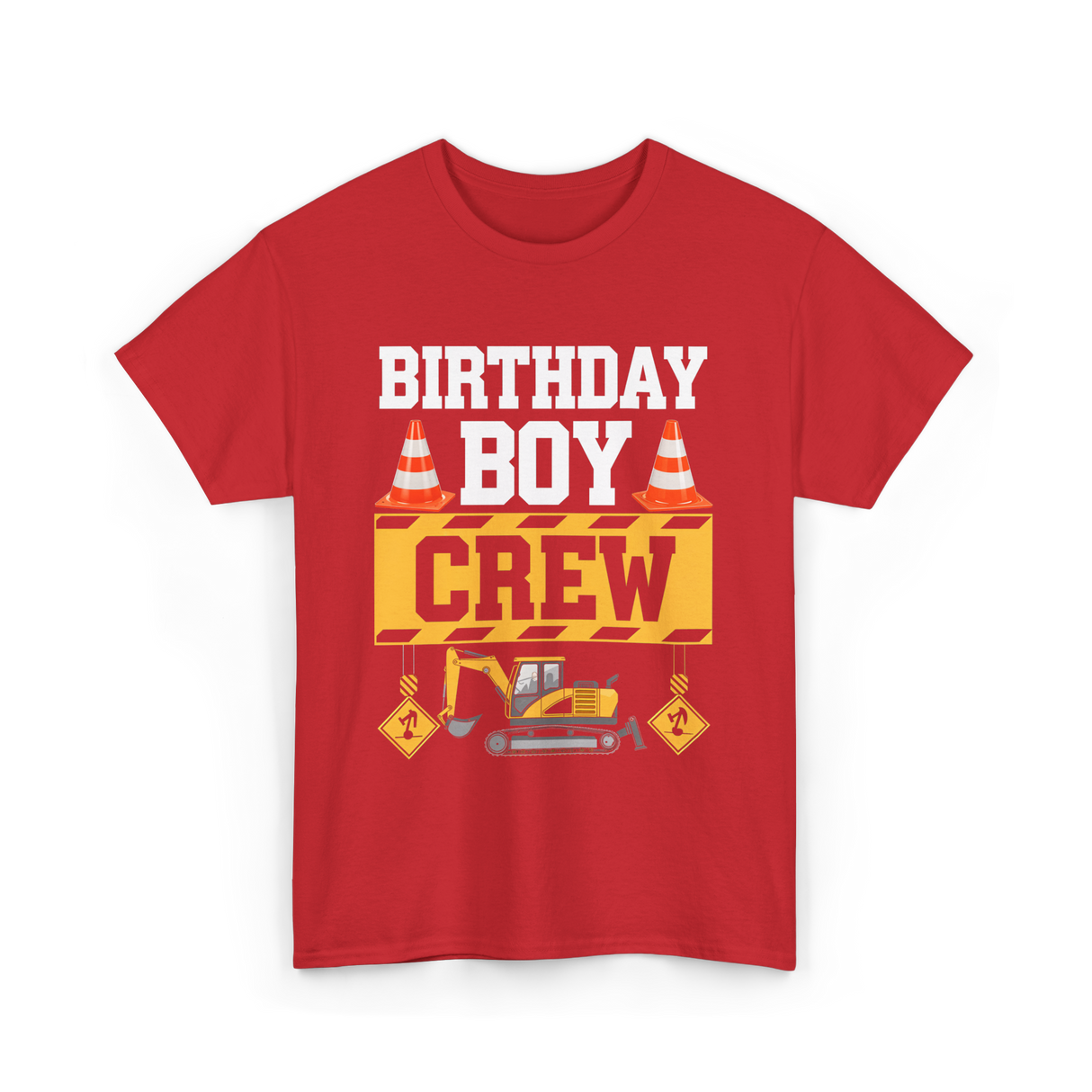 Birthday Boy Crew Construction T-Shirt - Red