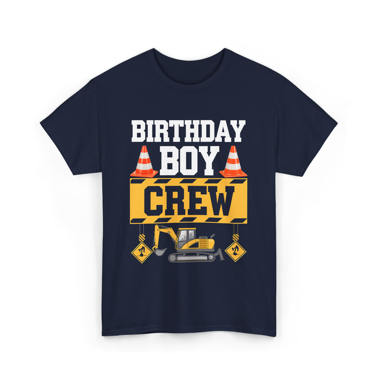 Birthday Boy Crew Construction T-Shirt - Navy