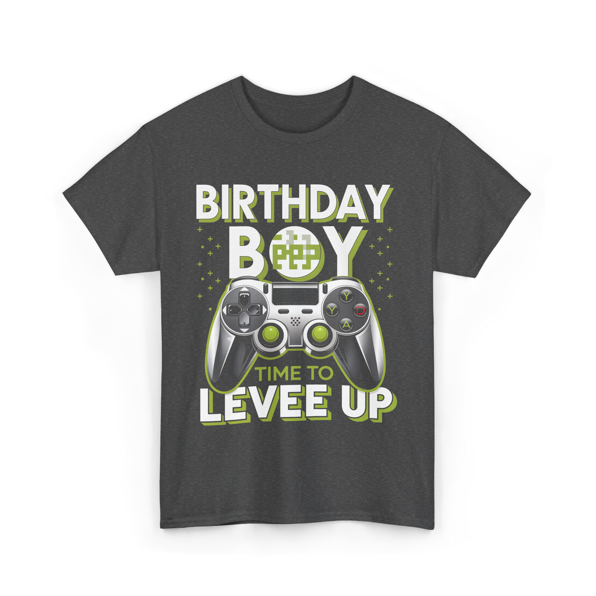 Birthday Boy Level Up Gamer T-Shirt - Dark Heather