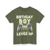 Birthday Boy Level Up Gamer T-Shirt - Military Green