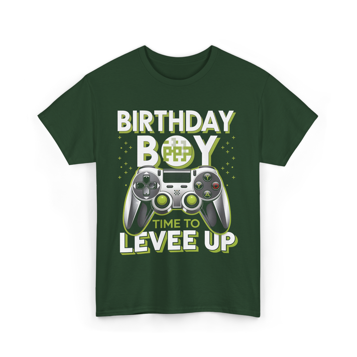 Birthday Boy Level Up Gamer T-Shirt - Forest Green