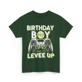 Birthday Boy Level Up Gamer T-Shirt - Forest Green