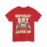 Birthday Boy Level Up Gamer T-Shirt - Red