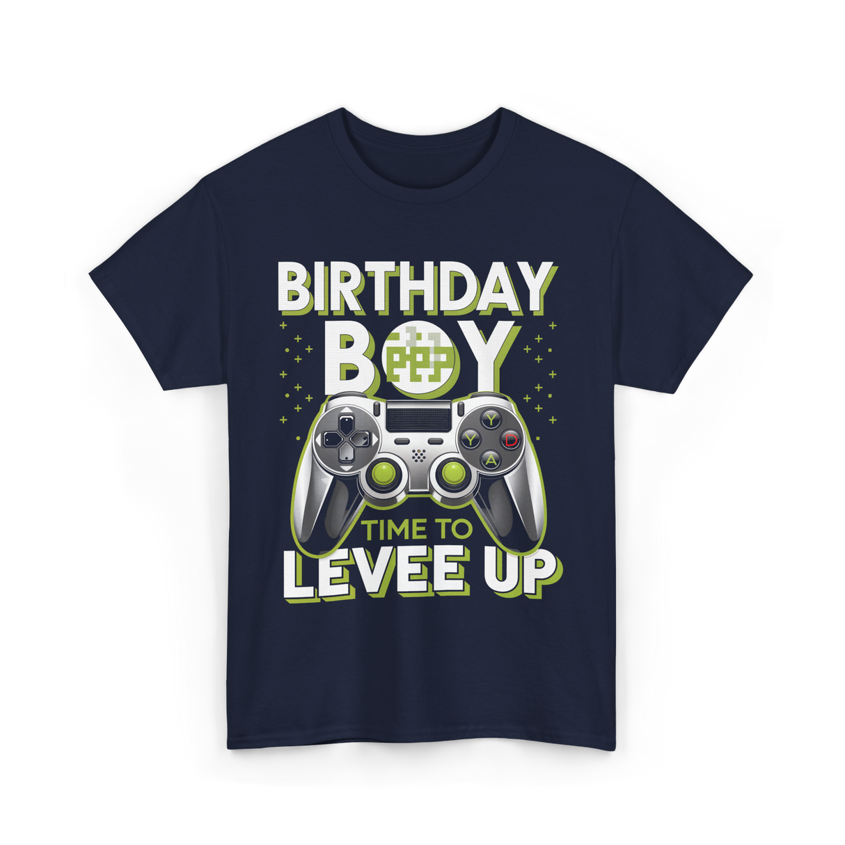 Birthday Boy Level Up Gamer T-Shirt - Navy