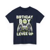 Birthday Boy Level Up Gamer T-Shirt - Navy