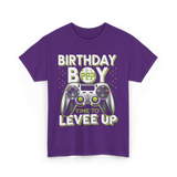 Birthday Boy Level Up Gamer T-Shirt - Purple