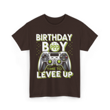 Birthday Boy Level Up Gamer T-Shirt - Dark Chocolate