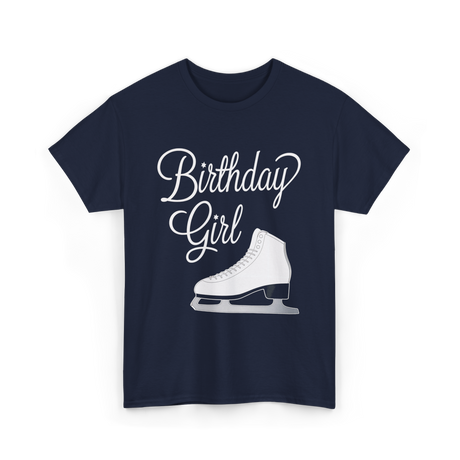 Birthday Girl Ice Skating T-Shirt - Navy