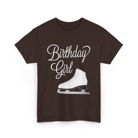 Birthday Girl Ice Skating T-Shirt - Dark Chocolate