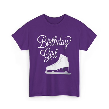 Birthday Girl Ice Skating T-Shirt - Purple