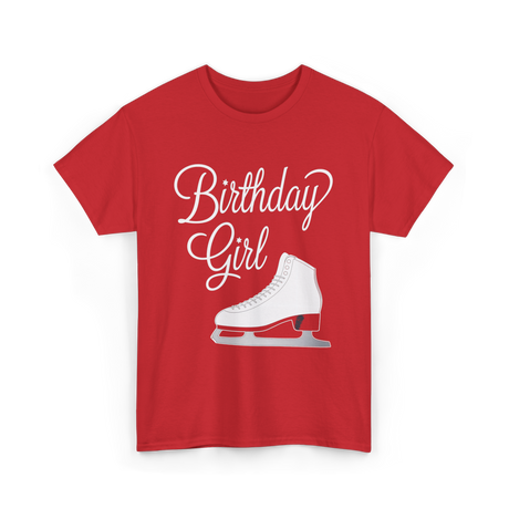 Birthday Girl Ice Skating T-Shirt - Red